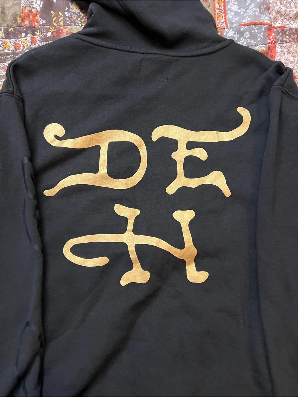 Ed Hardy Zip-Up Hoodie with Tiger & Flame Graphics